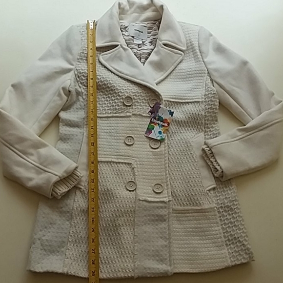 Desigual new Pakaian jadi wanita ivory coat jacket - Picture 9 of 15